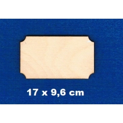 Tabliczka 17x9,6cm / ścięte rogi / SKLEJKA #3mm /szyld